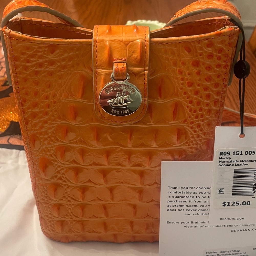 Brahmin Vibrant Orange Mini Bag